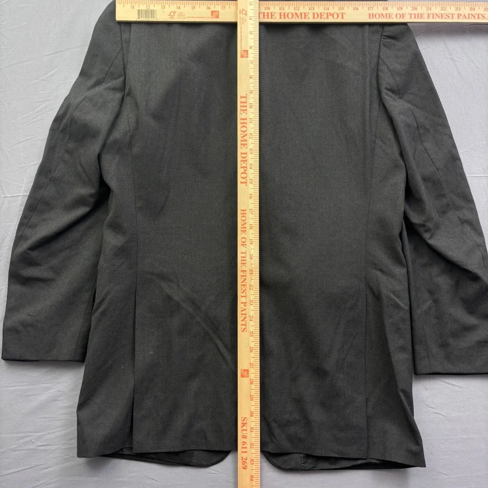 Linus Hamburg Berlin Mens Charcoal Gray 3-Button Blazer Jacket Ticket Pocket
